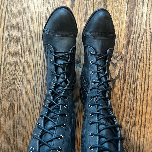 Jeffrey Campbell x Free People Black Joe Lace-Up OTK Boots - Picture 8 of 15